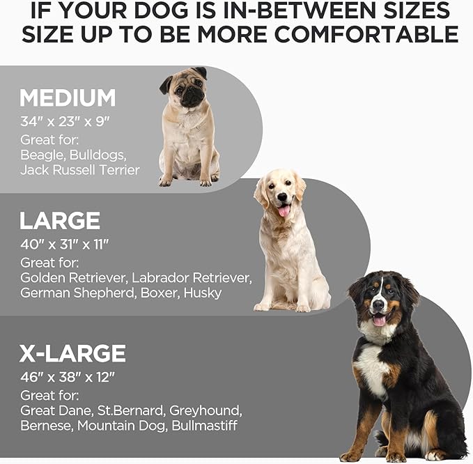 Orthopedic Dog Bed, Bolster Dog Sofa with Removable Cover, Cooling Pad Memory Foam Couch, Pain Relief Pet Bed (Grey, 40x31x11 inch)