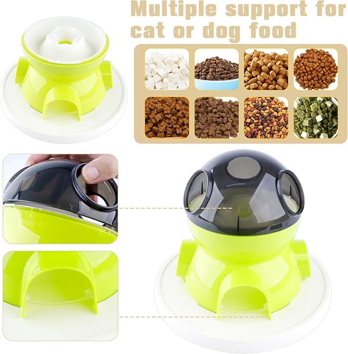 HOSUKKO Interactive Cat Puzzle Feeder,3 in 1 Intelligence Brain Stimulation Game Cat Treat Puzzle Toy and Slow Feeder Enrichment Toys for Indoor Cats Dogs (Green)