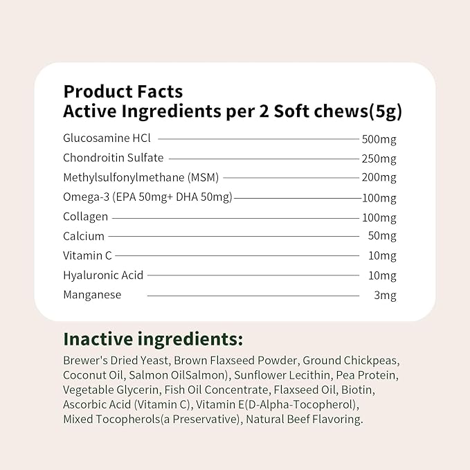 Premium Glucosamine for Dogs — Hip and Joint Care Chews (90 Chews) with MSM, Natural Chondroitin, Collagen, and Omega-3 — Relieve Hip and Joint Pain, Help Improve Mobility Orsacchiotto