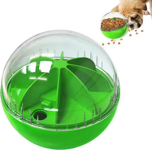 Dog Treat Ball, Dog Food Puzzle Slow Feeder Interactive Squeaky Mental Stimulation Toys, Dog& Cat Treat Dispenser Puzzle Toys Active Rolling Balls for Medium/Large Dog Breeds
