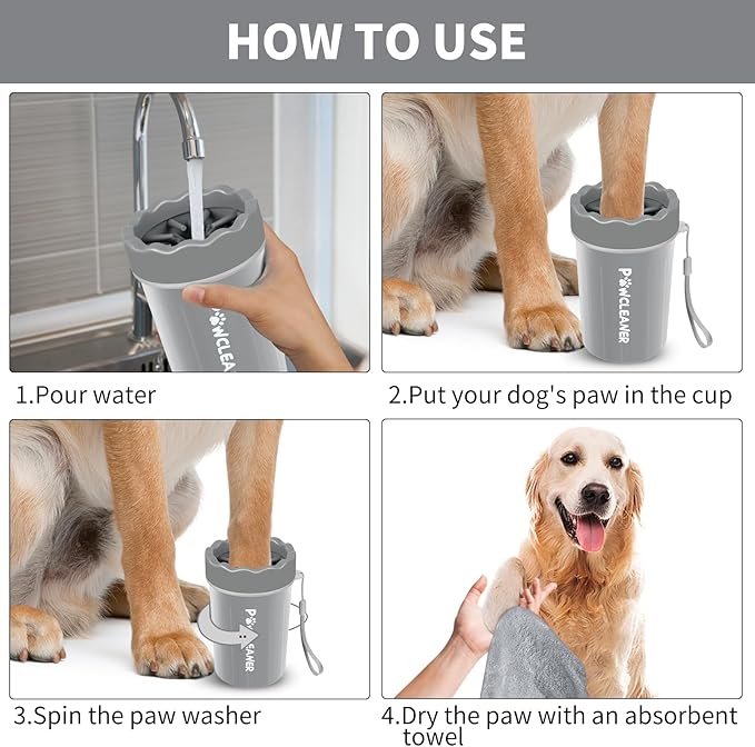 Dog Paw Cleaner, Dog Paw Washer, Paw Muddy Paw Cleaner, Pet Foot Cleaner for Small Medium Large Breed Dogs/Cats (with 3 absorbent towel)