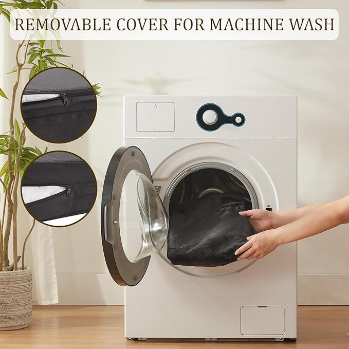 Bedfolks Orthopedic Dog Bed, Waterproof Dog Sofa Bed for Large Dogs, Egg Foam Pet Couch Bed with Removable Washable Cover and Nonslip Bottom, Black