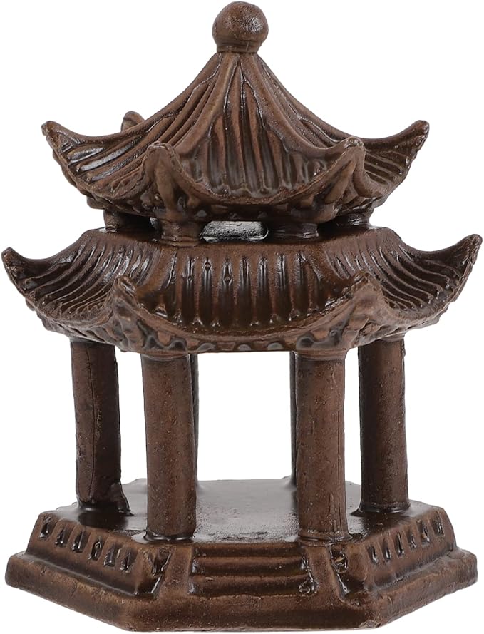 Japanese Home Decor Aquarium Ceramic Mini Decoration: Miniature Pagoda Statue Figurine Fish Tank Buddhist Landscape Decoration Asian Zen Garden Desktop Decor Sand Tray Miniatures