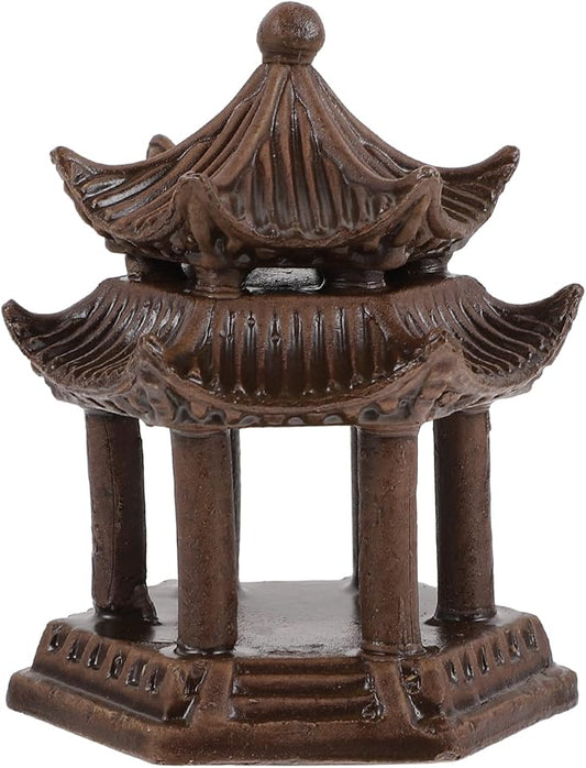 Japanese Home Decor Aquarium Ceramic Mini Decoration: Miniature Pagoda Statue Figurine Fish Tank Buddhist Landscape Decoration Asian Zen Garden Desktop Decor Sand Tray Miniatures