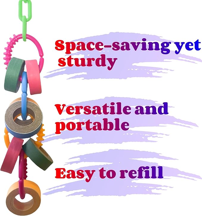 Bird Toys for Large & Medium Parrot Shredding Foraging Chewing Cardboard Bagles Hanging Toy 2PCS Bird Cage Accessories for Amazons Mini Macaws African Greys Cockatoos Eclectus Senegal Green