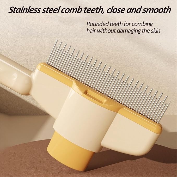 Brush For Cats 2pcs Pet Cats Dogs Brush Comb Flea Comb, With Long & Short Stainless Steel Metal Teeth Cat Combs for Indoor,for Shedding And Tangles, Self-Cleaning Pet Comb Comfort And Safety (2)