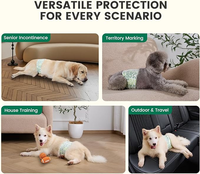 Gardner Pet Male Dog Diapers Disposable 30 Ct, Male Dog Wraps with Wetness Indicator & Flashdry Gel Technology, Dog Diapers Male for Puppy Training, Marking, Incontinence, Travel - Medium