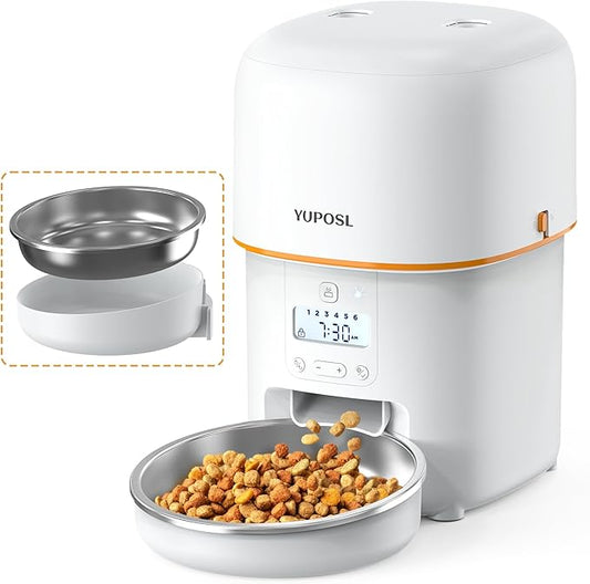 Automatic Cat Feeders - 2L Cat Food Dispenser Easy to Use, Timed Automatic Pet Feeder with Over 180-day Battery Life, 1-6 Meals Dry Food Programmable Portion Control Also for Dogs