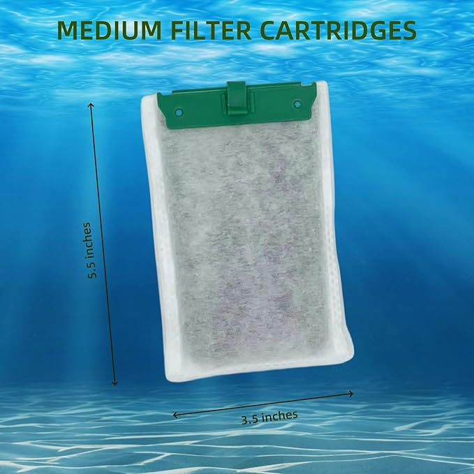 10 Pack Medium Replacement Filter Cartridges for Tetra Whisper Bio-Bag Filters, Compatible with 10i/IQ10/PF10 and ReptoFilter Aquariums