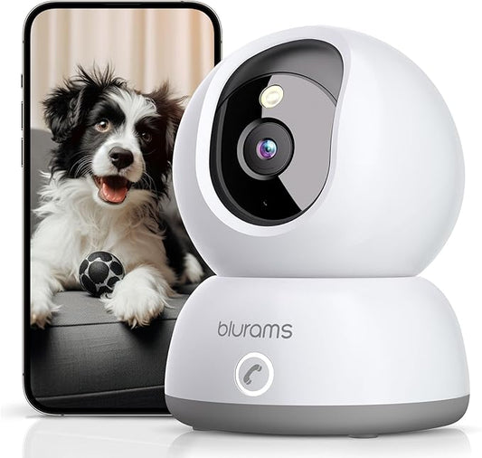 blurams Pet Camera 2K, Cameras for Home Security with One-Touch Call, Dog Camera w/Color Night Vision, Motion Tracking, Cloud & SD Card Storage (2.4GHz Wi-Fi)