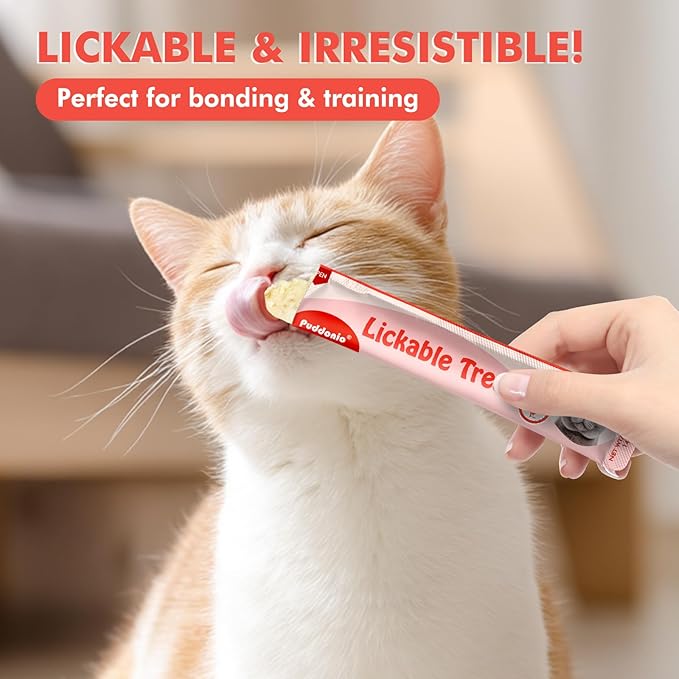 High-Meat Lickable Cat Treats, Grain & Gum Free, No Additives, All-Natural High Protein Puree, 0.5oz Tubes (Pack of 20)