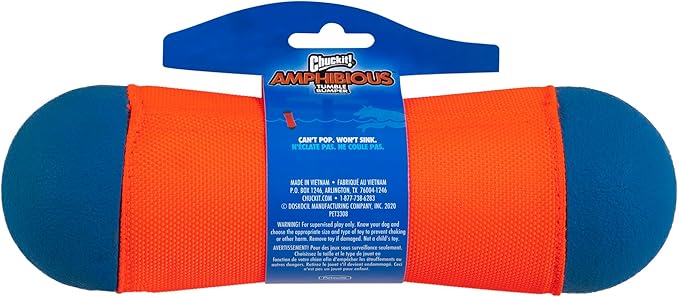 Chuckit! Amphibious Tumble Bumper Dog Toy, Floats on water,Large