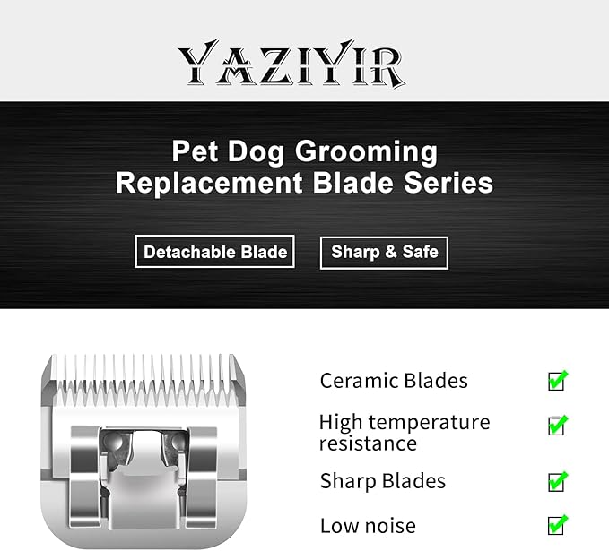 3 Color 40# Detachable Pet Dog Grooming Ceramic Blades,Compatible with Andis,Oster A5,Wahl KM-10 Series,Size #40 Blade 1/100-Inch 0.25MM Cut Length（Silver+Black+Golden）