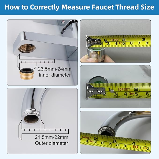 Hibbent Sink Faucet Hose Sprayer Attachment with 10 Adapters - Dual Function Handheld Bidet, Rinser & Shower Head - for Feminine Hygiene, Baby Diaper Cleaning & Pet Bathing