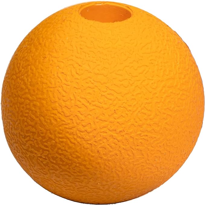 Amazon Basics Dog Toys, Interactive Fetch Rubber Balls, (Pack of 2), 3 inch, Blue, Orange