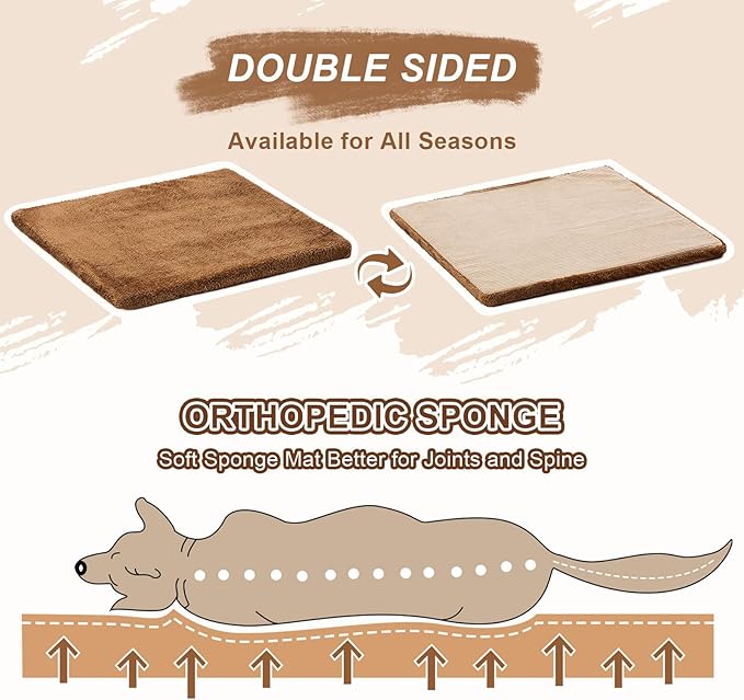 Jiupety Indoor Dog House with Frame, Large Dog Cave Bed, Insulated Cozy, Suitable for 25-60 lb, Large Plus (30"×26"×25"), Brown