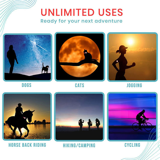 Avando Dog Collar Light, Dog Lights for Might Walking Waterproof Silicon LED Dog Collar Safety Night Walking Lights for Dog and Cat - Batteries Included (3 pcs)