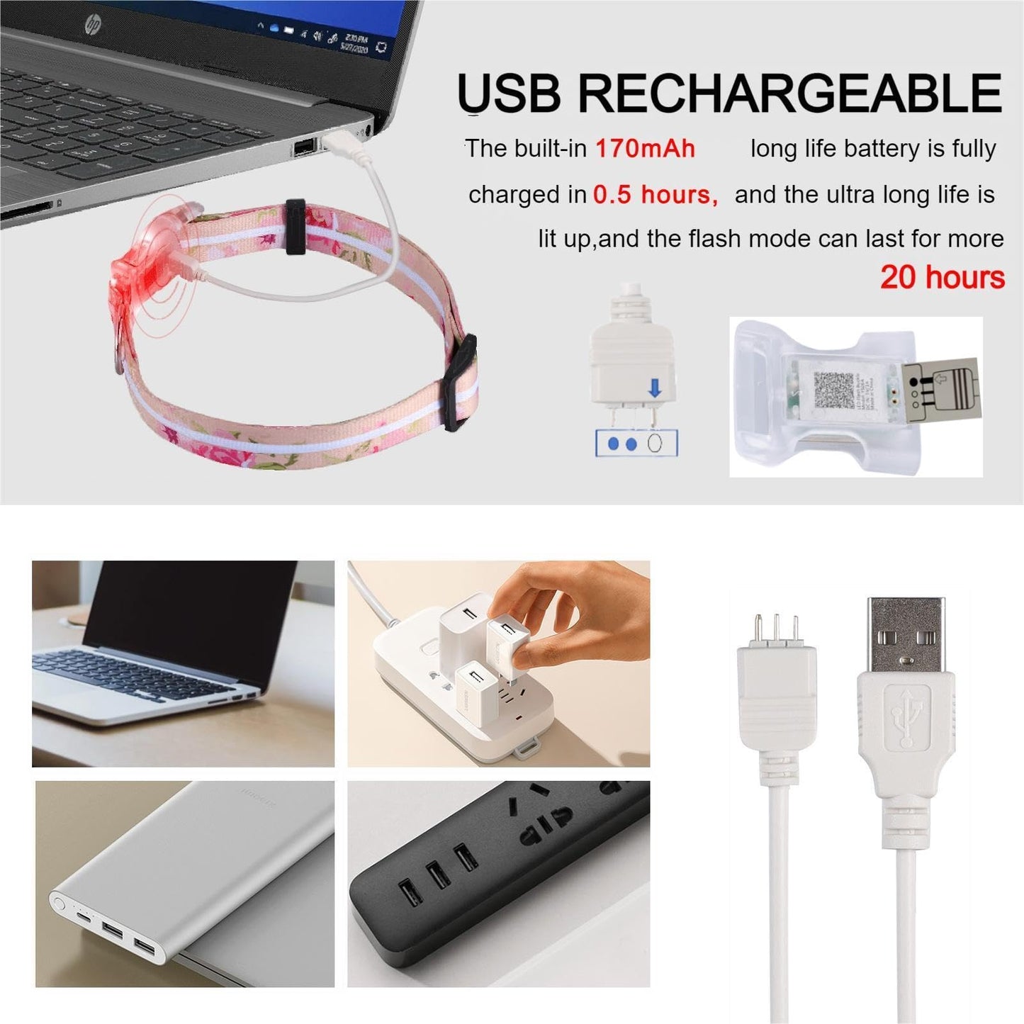 YUSHANG Light Up Dog Collars,LED Dog Collar Rechargeable Waterproof,2-in-1 Buckle Type Glow Collar for Medium Large Dogs- M(10-17 * 0.98 inch can be Crop