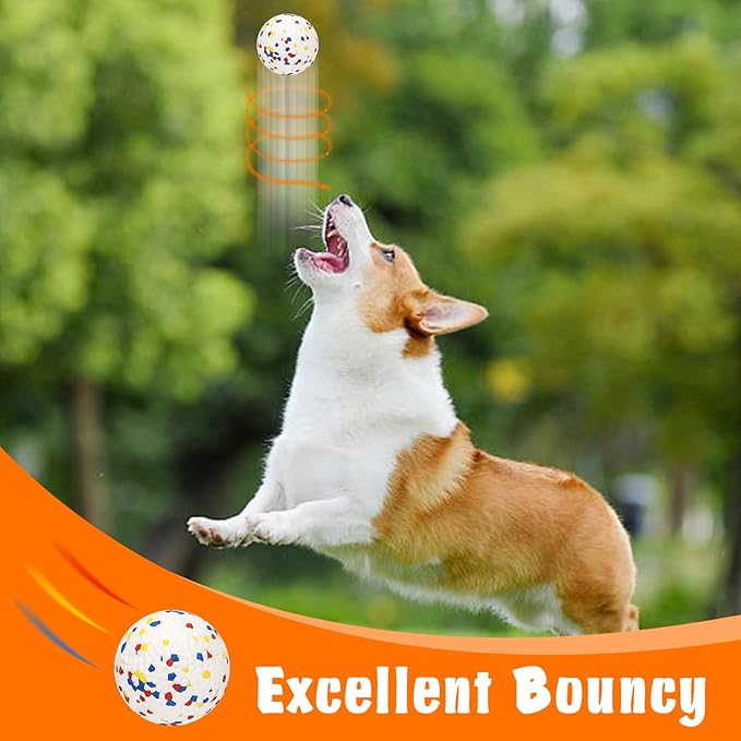 Dog Balls for Aggressive Chewers, Indestructible Bouncy Floating Balls for Training Dog Catch and Fetch, Sturdy Solid Tennis Ball Toys for Large Medium Small Dogs - 2.75in - White - 2pcs