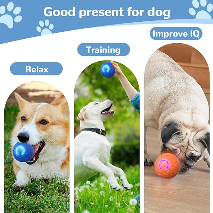2025 New Shaky Ball Toy for Dogs, Vibrating Dog Ball, Shaking Dog Balls, Suitable for All Dogs 2PCS (Blue+Orange)