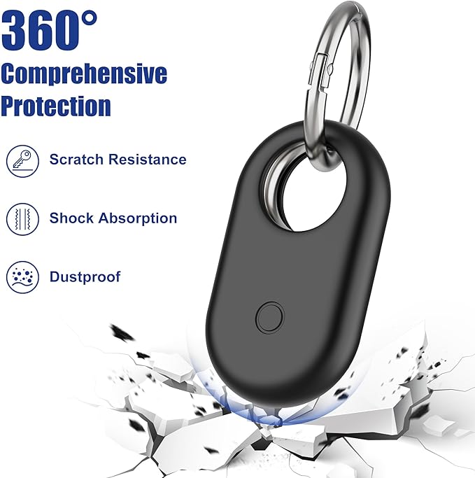 for Samsung SmartTag2 Case, [4 Pack] Silicone Holder for Galaxy Smart tag 2 Keychain Full Body Shockproof, Anti-Scratch for Backpacks, Car Keys, Dog Collars, 2Black/2White