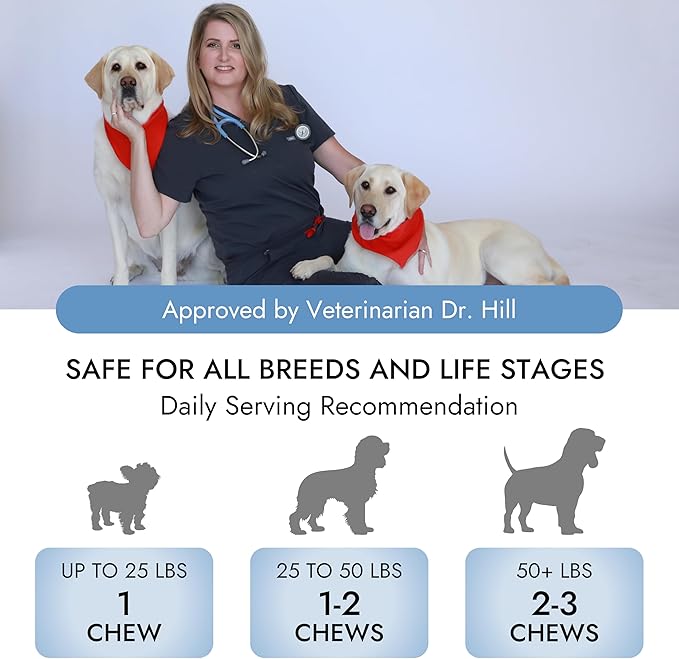 Pet Vet Calming Chews for Dogs – Dog Anxiety Relief (Beef Liver Flavor 60 Chews) – Stress Relief, Supplements for Hyperactive & Anxious Dogs – Dog Anxiety Bites for Relaxation, Pet Care Products