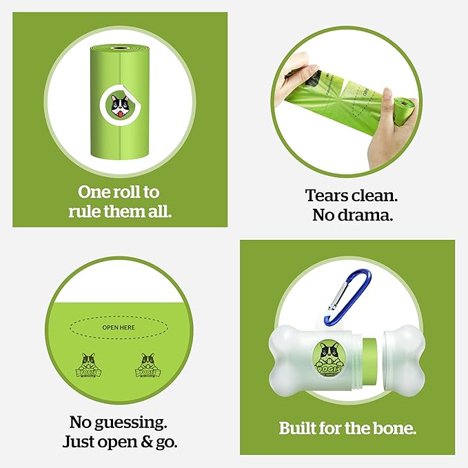 Pogi’s Dog Poop Bags – Leak-Proof & Extra Thick Pet Waste Bags (Fresh Scent, 10 Rolls, 150-Count)