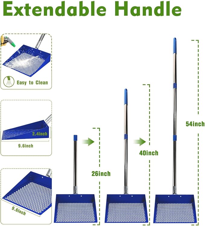 Large Chicken Poop Scooper, Chicken Coop Accessories,Metal Litter Scooper For Chicken,Chicken Coop Cleaning Tools,Heavy Duty Poop Shovel For Chicken Coop Accessories,Chicken Coop Must Haves (Blue)