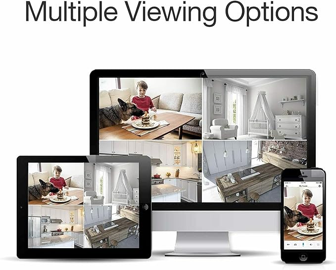 Zmodo 1080p 3pack Mini WiFi Camera, Two-Way Audio, Video Baby Monitor, Black with White, 3 Count (Pack of 1) (ZM-SH75D001-WA-3)