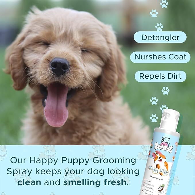 Professional Pet Grooming Spray for Puppies and Dogs | All-Natural Scented Moisturizing Dog Detangler Spray | Puppy Conditioner Coat Shine Spray | Dog Grooming Supplies