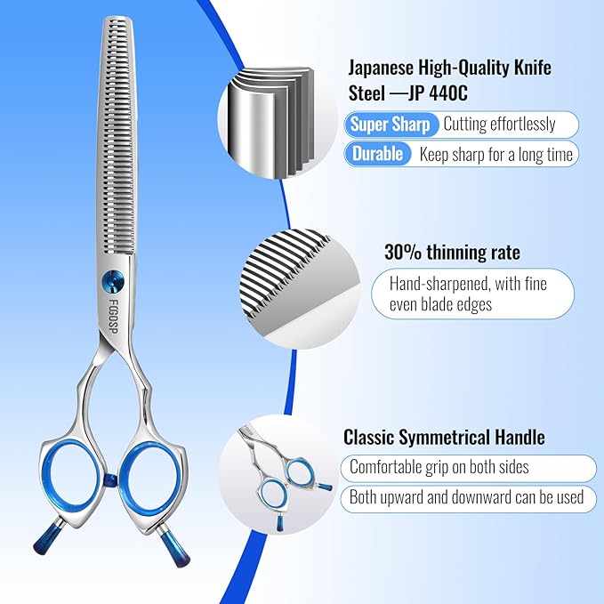 Thinning Shears for Dogs Professional Dog Grooming Scissors Pet Thinners Shear 30% Thinning Rate 46 Teeth Classic Handle Designed for Pet Groomers or Family DIY Use
