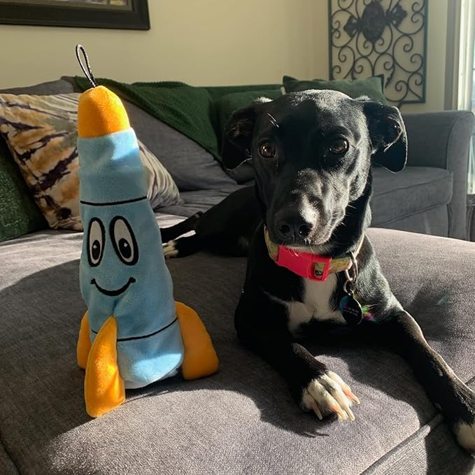 SmartPetLove Snuggle Puppy Tender-Tuffs - Rocco Rocket Water Bottle Dog Toy - Bottle Cover Dog Toy