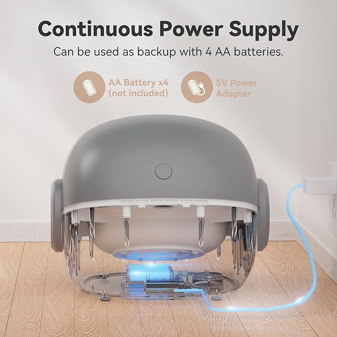 Upgraded RFID Cat Feeder with Collar Sensor – 4 Feeding Modes, Anti-Theft Pet Feeder for Multi-Cat Households, Timed Collar-Activated Feeder for Special Diets & Portion Control (Gray)