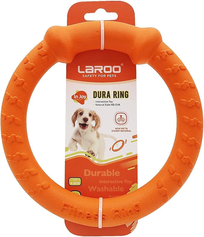 LaRoo Dog Flying Ring Toys, Floating Flying Dog Disc Toys, Summer Pet Training Outdoor Durable Chew Toys for Medium and Large Dogs