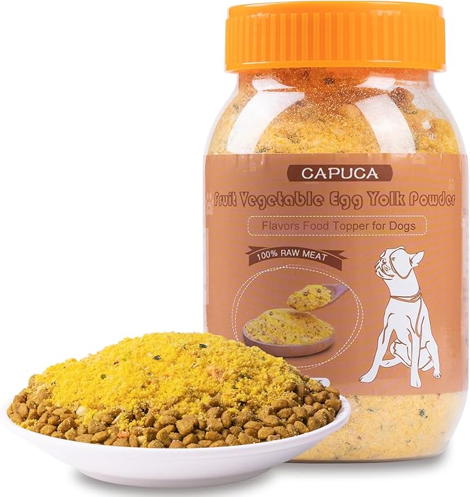 Freeze-Dried Dog Food Topper - Natural High Protein Mix with Fruits, Vegetables & Egg Yolk Powder for Picky Eaters (8 oz)