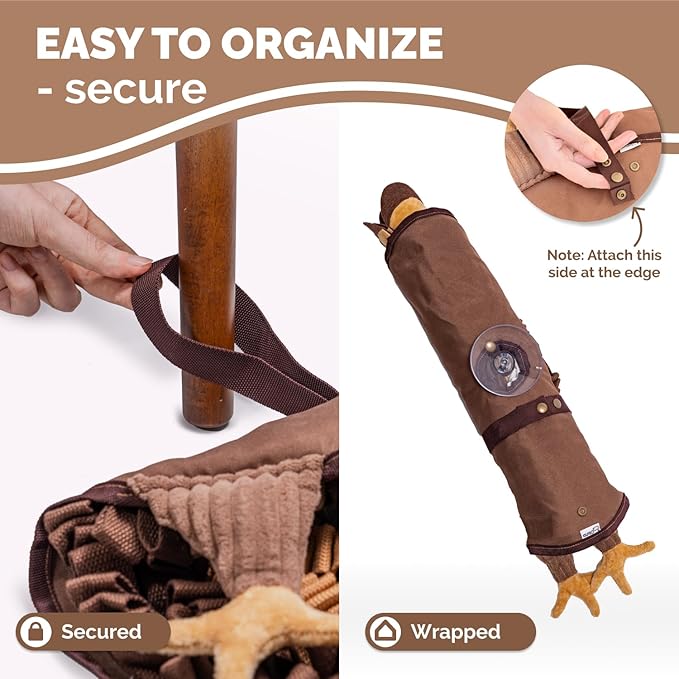 POPUPJOYS Durable Hide & Seek Snuffle Mat for Dogs, 2-in-1 Enrichment Puzzle Toy with Detachable Tail & Squeaker, Adjustable Difficulty Level with Suction, Machine Washable, Gift-Ready (Turkey)