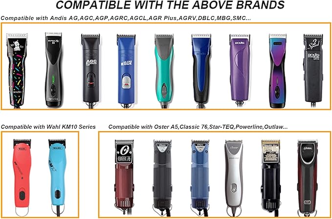 Professional Detachable Replacement Ceramic Blades set,compatible with oster Classic 76/Star-Teq/Power-Teq andi A*dis AGC,BDC,BGC,MBG Series Clippers (1/150"-0.1mm)