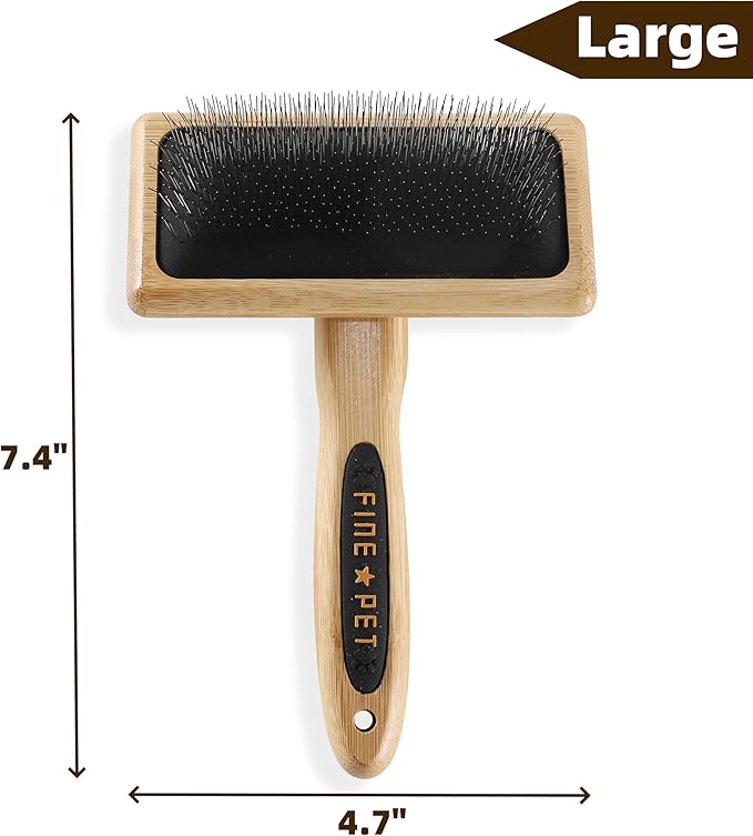Dog Slicker Brush for Shedding Medium or Long Haired Pets Grooming Brush for Large Dogs to Remove Loose Hair Tangles and Knots L