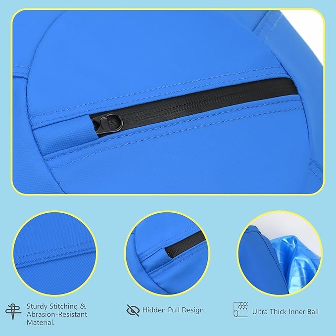 Herding Ball for Dogs and Horses - 25" Jolly Ball for Dogs, Agility Training Equipment, Herding for Australian/German Shepherd, Improved Bite-Resistant, Reinforced Sewing Dog Toys - Blue Large