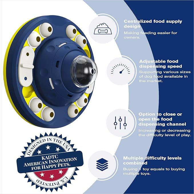 KADTC Level 2 in 1 Advanced Dog Wobble Puzzle Toy For Smart Small/Medium/Large Dogs Brain Mental Stimulation Puppy Cognitive Treat/Food Puzzles Feeder Slow Eating Interactive Mind Game Enrichment Toys