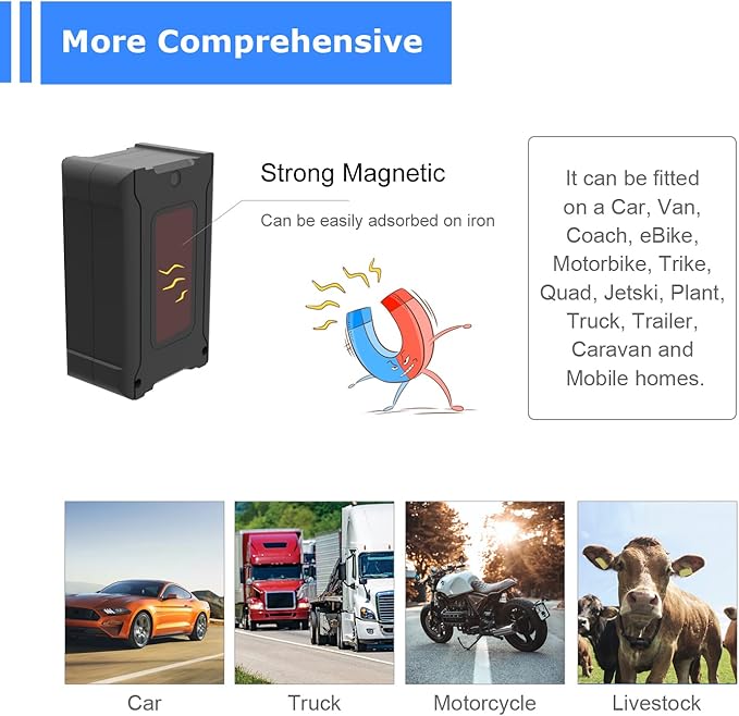 GPS Tracker for Vehicles, 6000Mah Battery Life Up to 90 Days, Waterproof, Magnetic 4G LTE, Unlimited Range, Subscription Required, Multiple Alarms, Hidden Tracker