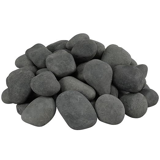 Large Black River Rocks 40lbs, 3-4 Inch Natural Unpolished Bulk Pebbles for Landscaping, Hand-Picked Premium Stones for Garden Design Fish Tank, Pathways and Backyard