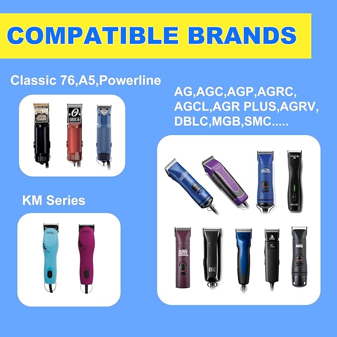 3-3/4FC Silver Detachable Clipper Ceramic Blades, Dog Grooming Clipper Replacement Blades Compatible with Dog Clippers, KM Series Clippers, A5, Size 3-3/4FC, Cut Length 1/2"(13mm)