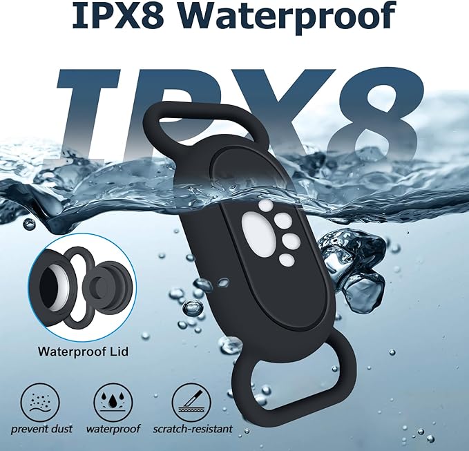 for Samsung Galaxy SmartTag2 Dog Collar Holder, 2 Pack Waterproof Anti-Lost Silicone Case for Galaxy Smart Tag 2 for Pet Dog Cat Collars (Pink/Navy Blue)