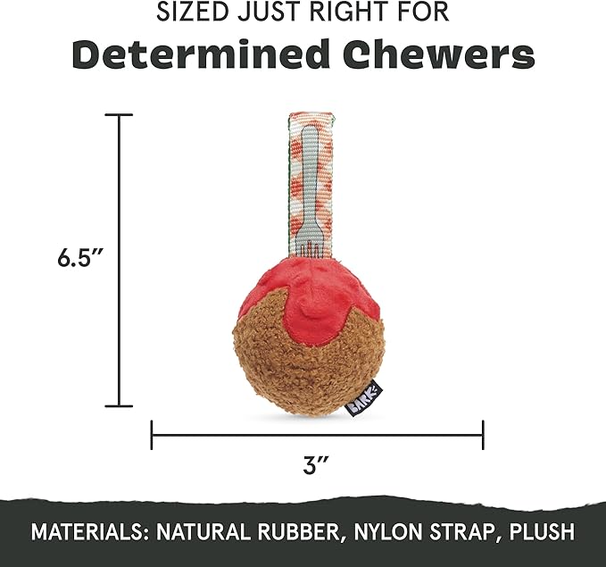 Barkbox BARK A Squeaky Meat -a-Ball Scented Rip & Reveal Dog Toy for Aggressive Chewers - Medium