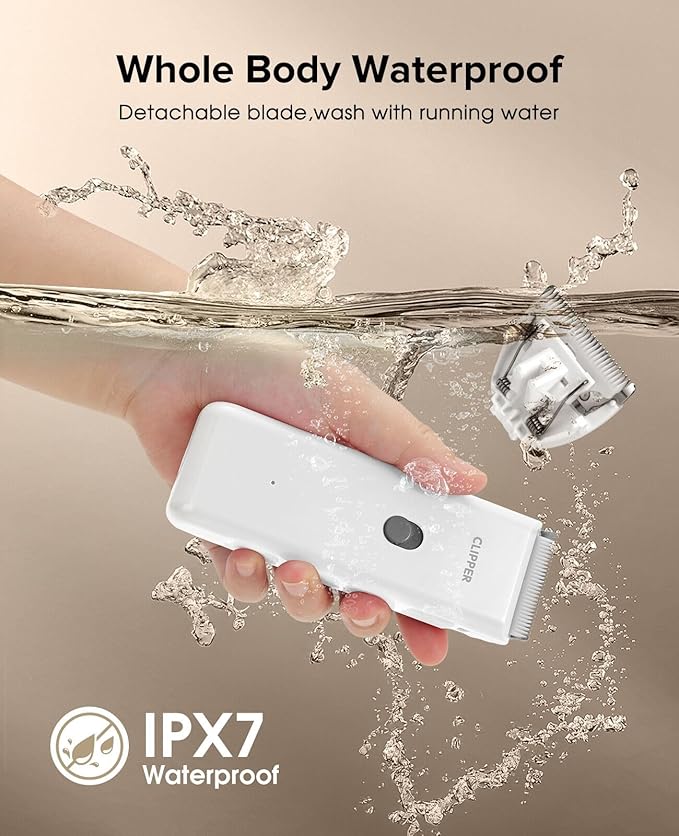 Dog Clipper for Matted & Long Hair,Quiet Pet Paw Hair Trimming Groomer,Handy Cordless Rechargeable Waterproof Shaver Kits for Cats,Small Dogs & Animals White