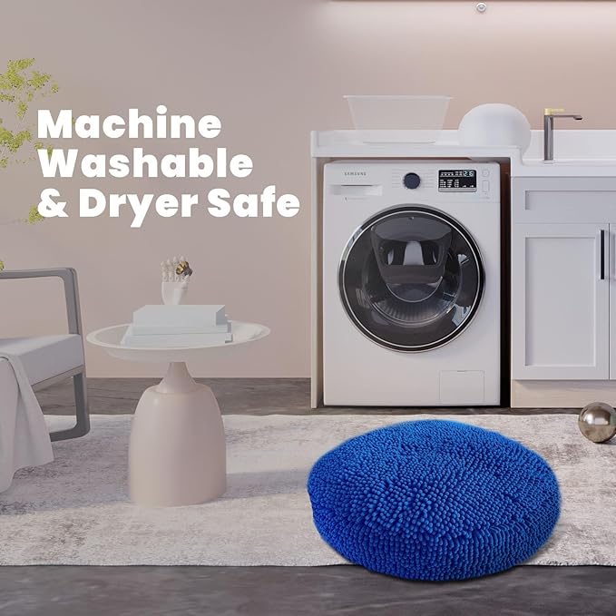 Muddy Mat® Cloud K-9 Bed for Dogs & Cats, Soft & Relaxing Donut Dog Bed, Chenille Material, Removable Cover, Washable & Dryer Safe–Navy Blue Small(25'x25')