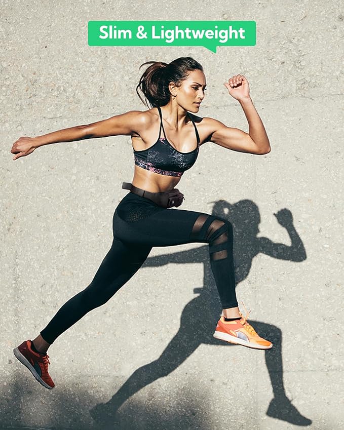 WATERFLY Fanny Pack for Women Men Water Resistant Small Waist Pouch Slim Belt Bag with 4 Pockets for Running Travelling Hiking Walking Lightweight Crossbody Chest Bag Fit All Phones…