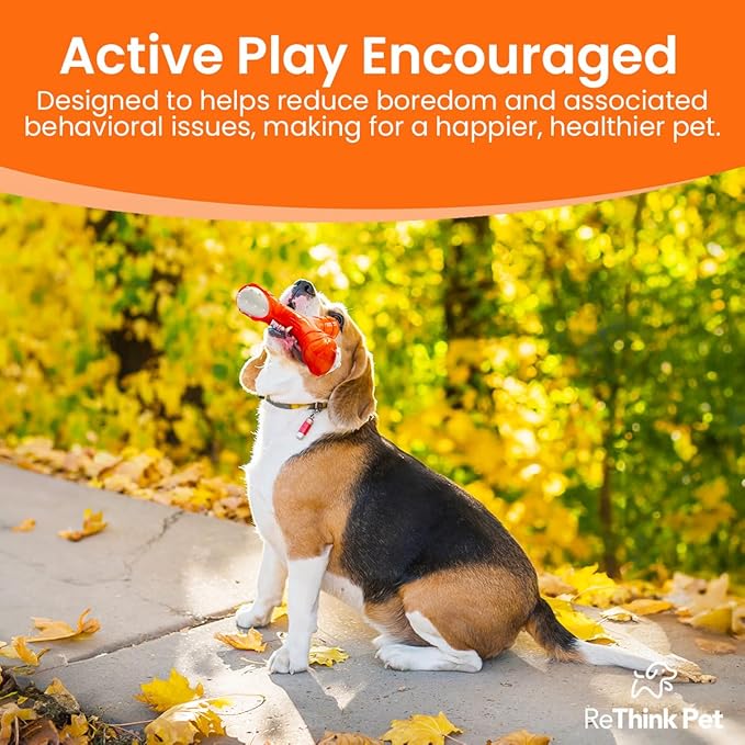 Tri-Chew Toy for Dogs, Bacon Scented, Long-Lasting and Durable Teething Toy, Odor Stimulating Tough Toy for Aggressive Chewers, Orange