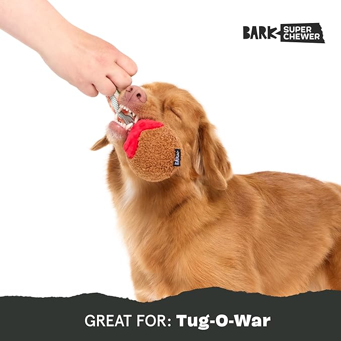 Barkbox BARK A Squeaky Meat -a-Ball Scented Rip & Reveal Dog Toy for Aggressive Chewers - Medium